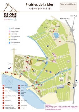 map of the camping Prairies de la Mer